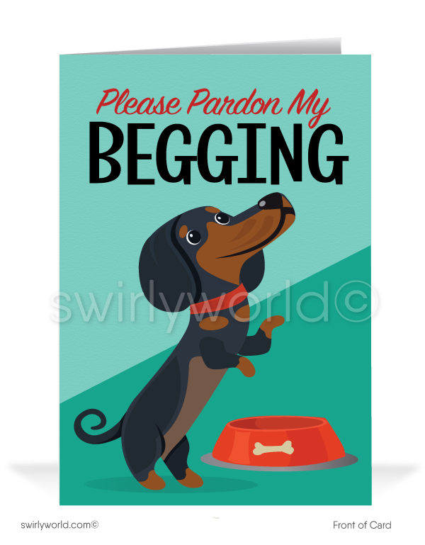 "Begging For Your Business" Funny Dog Business Cards for Customers