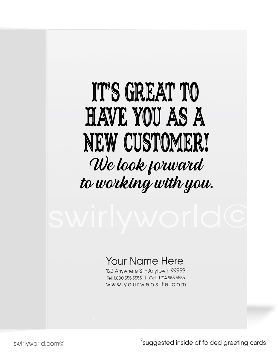 Welcome Aboard Cartoon Cards for Customers