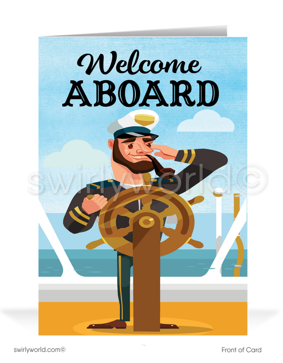 Welcome Aboard Cartoon Cards for Customers