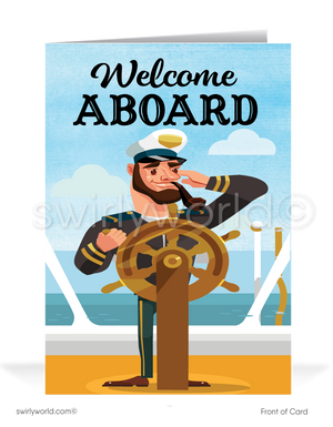 Welcome Aboard Cartoon Cards for Customers