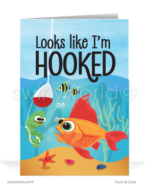 "Hooked on Your Business" Humorous Customer Thank You Greeting Cards