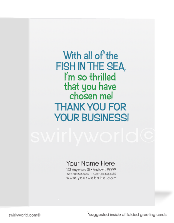 "You're a Great Catch" Business Thank You Cards for Clients