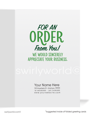 Praying For Orders Funny Cartoon Sales Prospecting Cards for Business