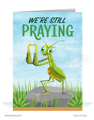Praying For Orders Funny Cartoon Sales Prospecting Cards for Business