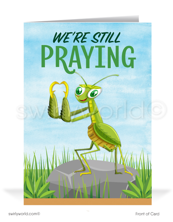 Praying For Orders Funny Cartoon Sales Prospecting Cards for Business
