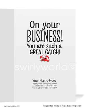 "Hooked on Your Business" Funny Business Thank You Cards for Customers