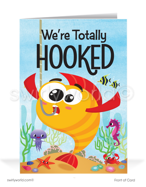 "Hooked on Your Business" Funny Business Thank You Cards for Customers
