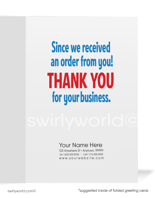 "From the Office" Customer Cartoon Business Thank You Cards