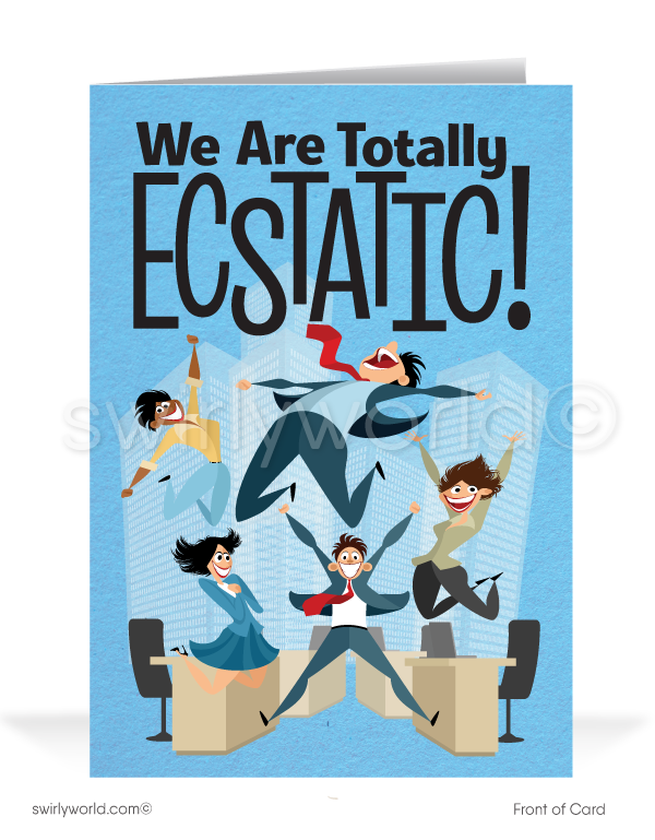 "From the Office" Customer Cartoon Business Thank You Cards