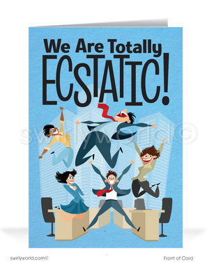 "From the Office" Customer Cartoon Business Thank You Cards