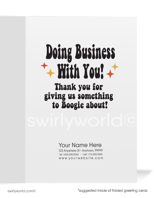 Groovy Disco Dancer Customer Business Thank You Cards
