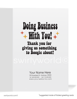 Groovy Disco Dancer Customer Business Thank You Cards