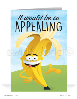 Cartoon Banana Funny Sales Cards for Prospecting Customers