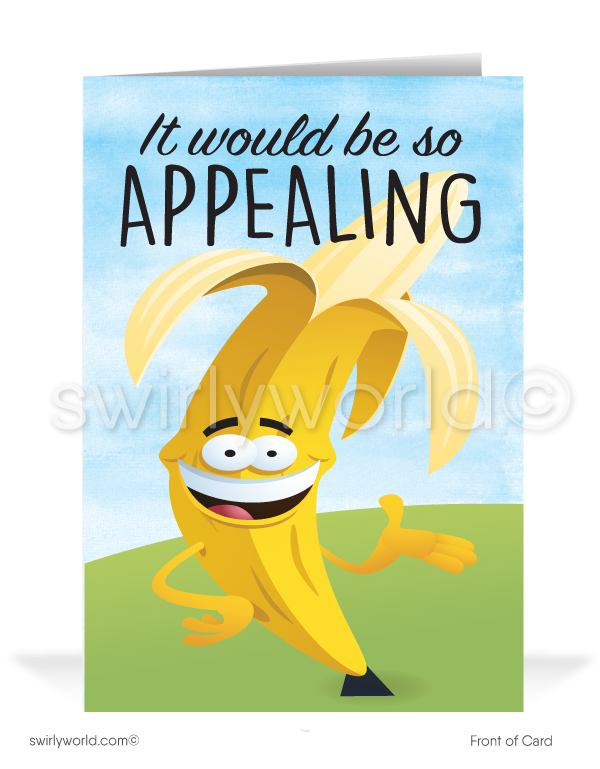 Cartoon Banana Funny Sales Cards for Prospecting Customers