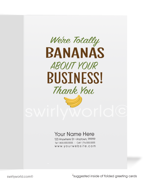 "Wild About Your Business" Monkey Cartoon Funny Thank You Cards