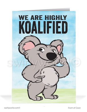 Funny Koala Bear Cartoon Prospecting New Business Customer Cards