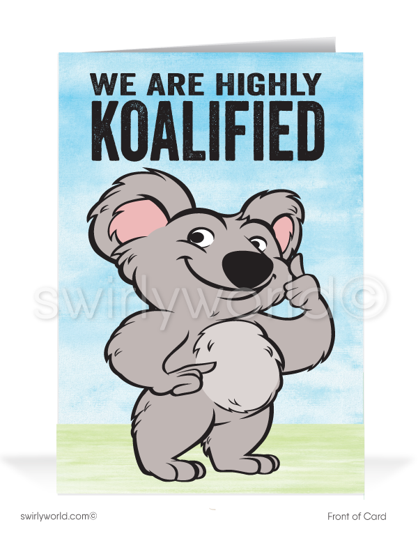 Funny Koala Bear Cartoon Prospecting New Business Customer Cards
