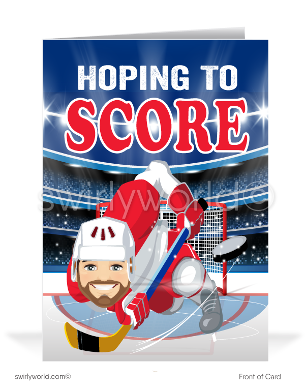 Hockey Player Funny Prospecting Humorous Cards for Customers