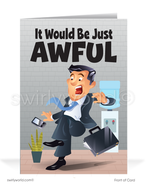 Funny Thank You For Your Business Cartoon Cards for Clients