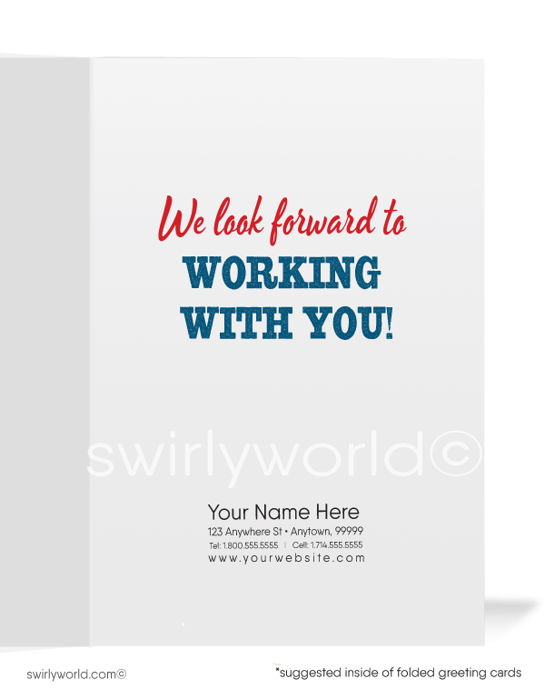 Business Welcome Aboard Cartoon Cards for Clients