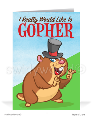 Funny Gopher Sale Promotion Marketing Business Cartoon Customer Cards