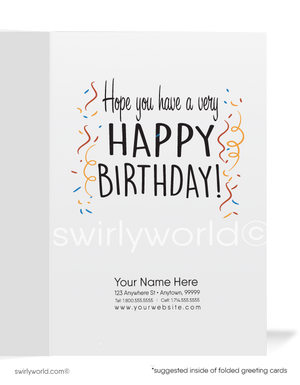 Funny Llama Business Happy Birthday Cards for Customers