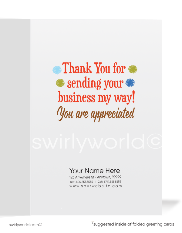 Llama Cartoon Business Thank You Cards for Customers