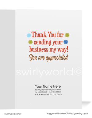 Llama Cartoon Business Thank You Cards for Customers