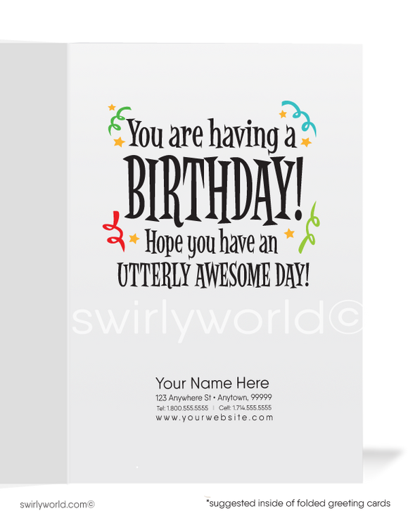 Funny Cow Business Happy Birthday Cards for Customers