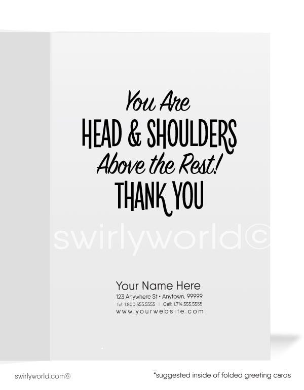 Giraffe Humorous Cartoon Thank You Cards for Customers
