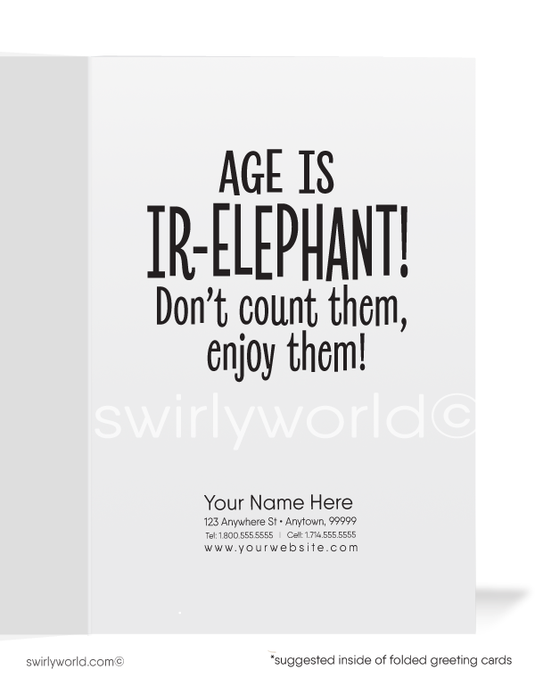 Funny Elephant Business Happy Birthday Cards for Customers