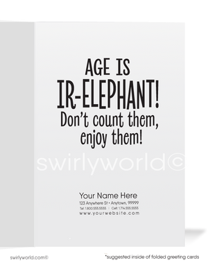 Funny Elephant Business Happy Birthday Cards for Customers