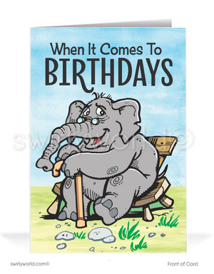 Funny Elephant Business Happy Birthday Cards for Customers