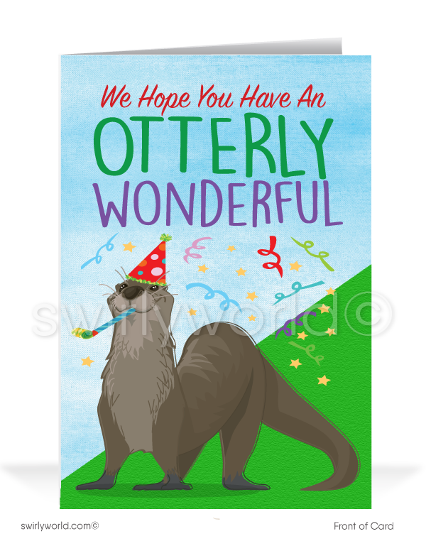 Otterly Wonderful Business Birthday Cards for Customers