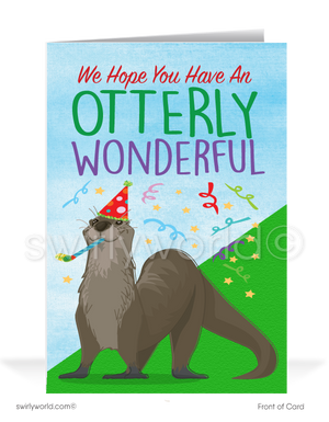 Otterly Wonderful Business Birthday Cards for Customers