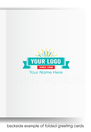 Funny Cartoon Retro Bowling Pin Thank You Cards for Customers