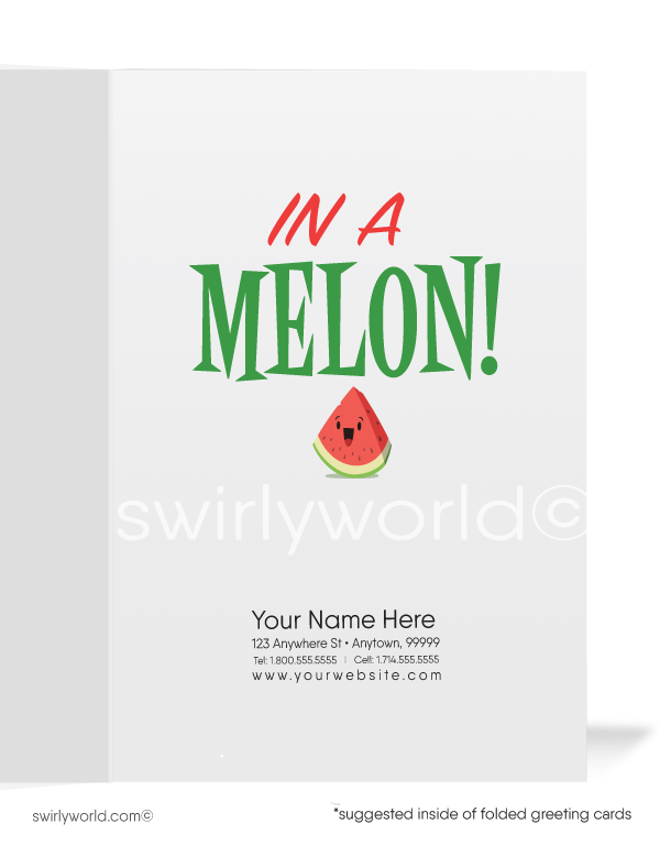 "You're One in a Melon" Thank You Cards for Customers