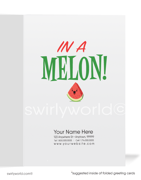 "You're One in a Melon" Thank You Cards for Customers