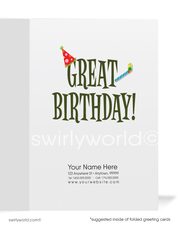 Funny Avocado Business Happy Birthday Greeting Cards for Customers