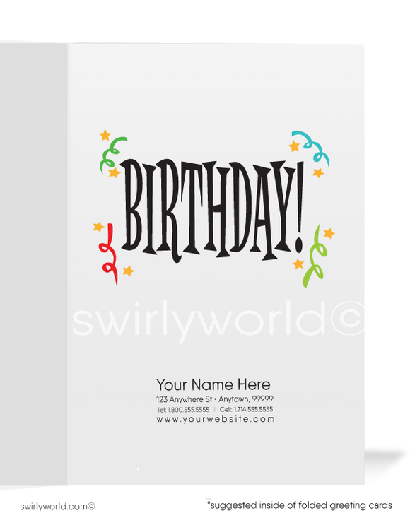 Funny Monkey Chimpanzee Happy Birthday Cards for Customers