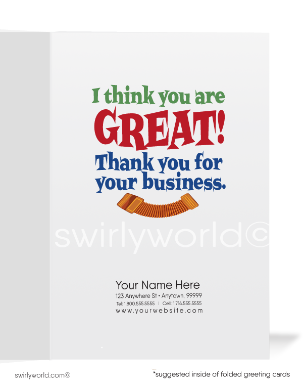 Humorous Cartoon Country Cowboy "Thank You For Your Business" Greeting Cards