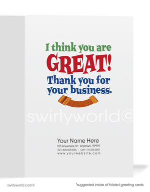 Humorous Cartoon Country Cowboy "Thank You For Your Business" Greeting Cards