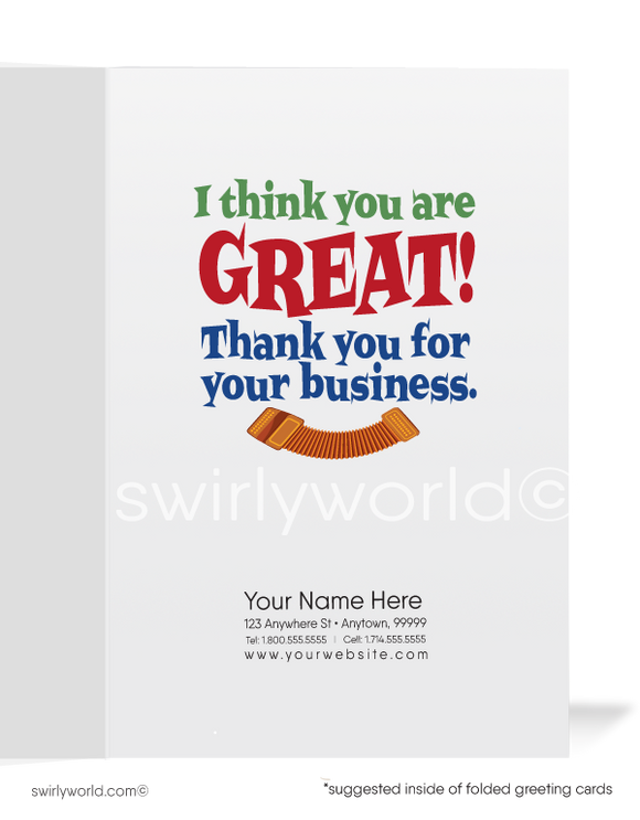 Humorous Cartoon Country Cowboy "Thank You For Your Business" Greeting Cards