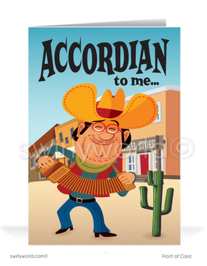 Humorous Cartoon Country Cowboy "Thank You For Your Business" Greeting Cards