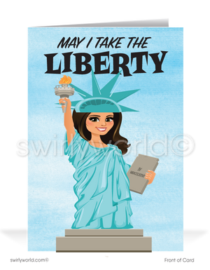 Statue of Liberty Thank You For Your Referral Cards For Women in Business