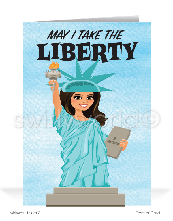 Statue of Liberty Thank You For Your Referral Cards For Women in Business