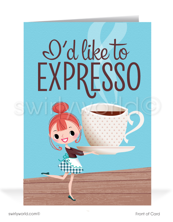 "Expresso My Thanks" Women in Business Humorous Thank You Greeting Cards