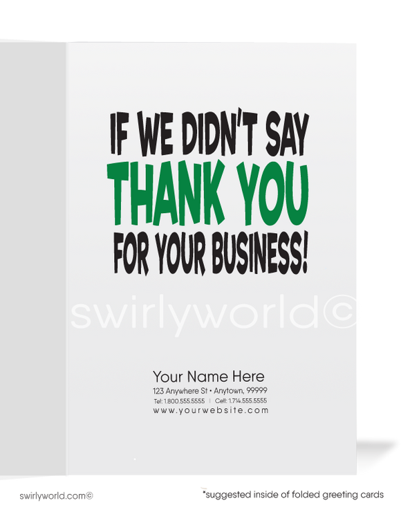 Funny Panda Cartoon Business Thank You Cards for Customers