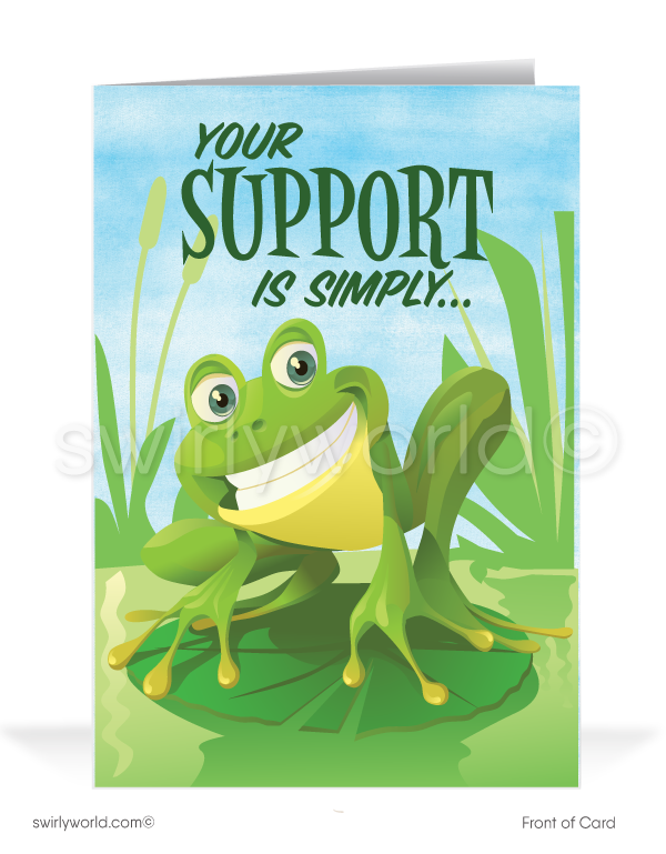 Funny Frog Thank You For Your Referral Business Cards for Customers