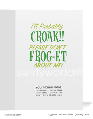 Funny Frog Sales Business Prospecting We Miss You Cards for Customers